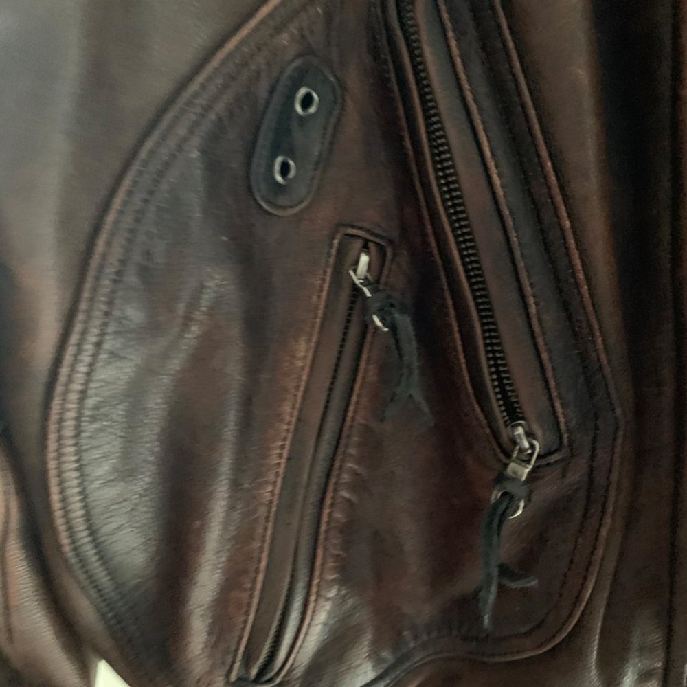 D-Pocket Harley Davidson Riding Jacket - Lrg Brown - Picture 8 of 10